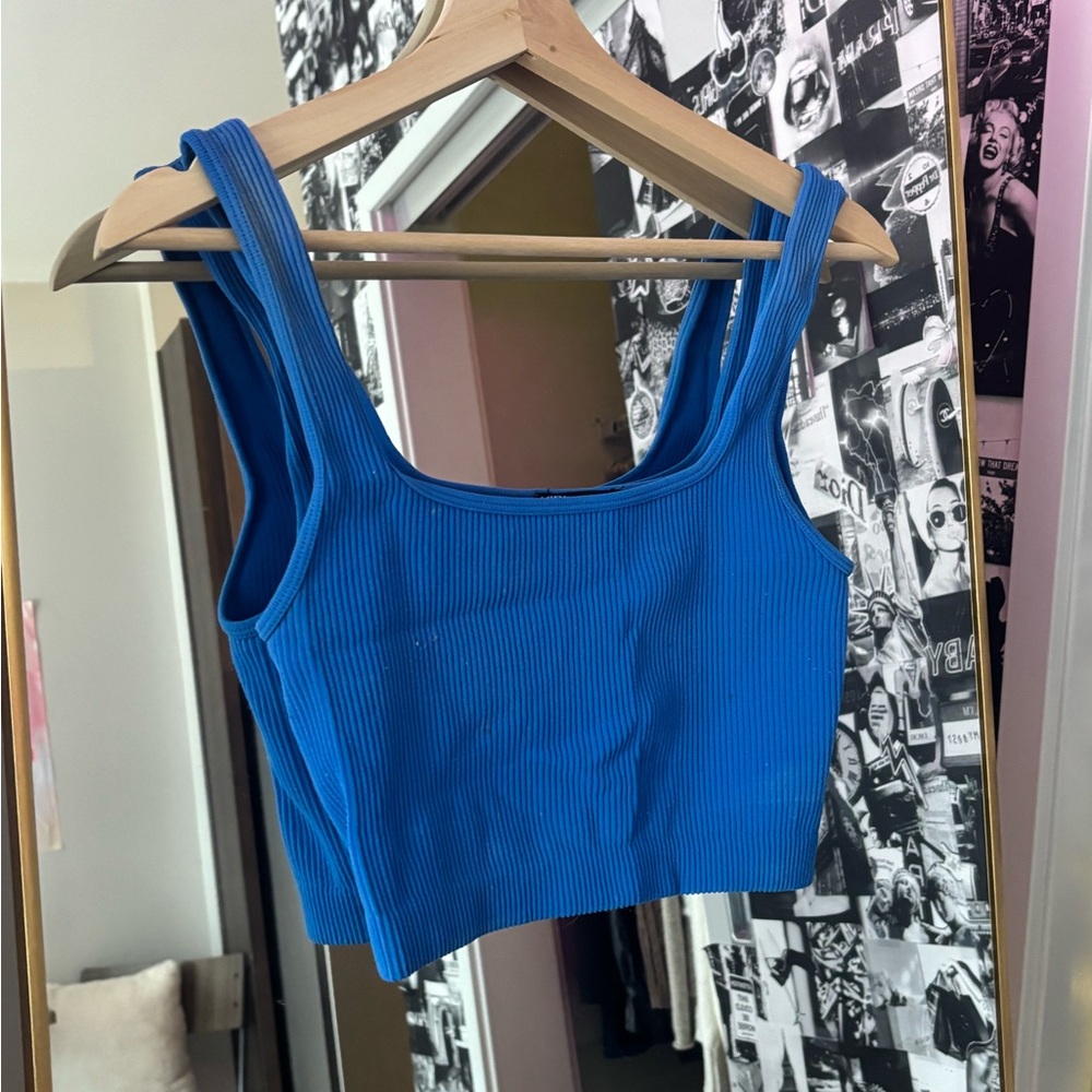 ZARA BLUE RIPPED TANK TOP